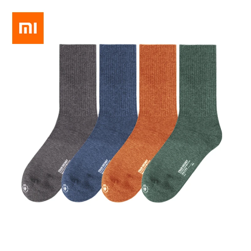 

4Pair Xiaomi Youpin Colored Cotton Men Women Thick Stockings Fashion Medium Long Elastic Thread High-density Breatheable Socks