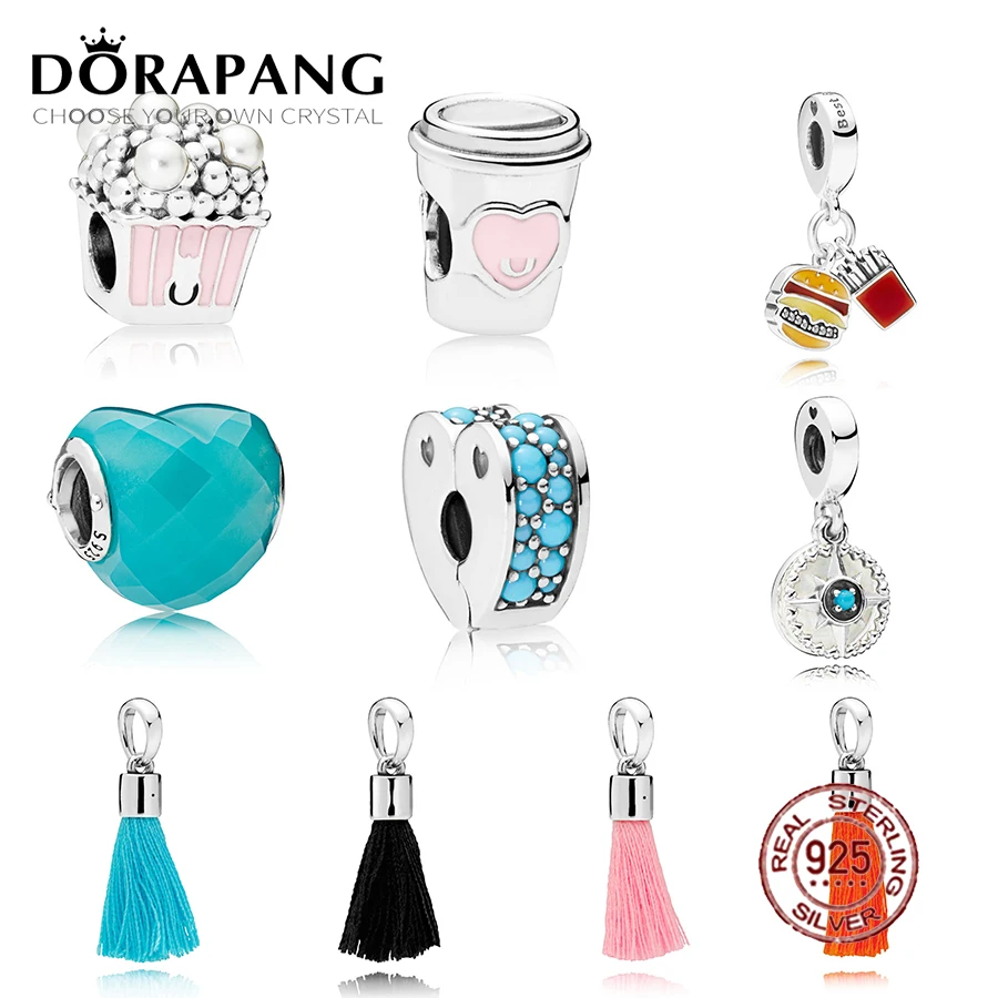 NEW 2018 100% 925 Sterling Silver Tassel Hanging Charm Compass Rose Bead Fit Bracelets DIY Necklace factory wholesale | Украшения и