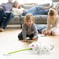 High Simulation Chameleon 2.4G Remote Control RC Robot With Light Sound Effect Tail Swing Extendable Tongue Intelligent Animal 2
