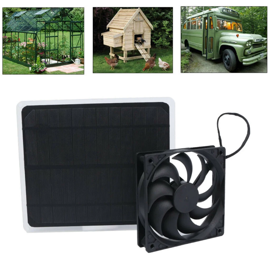 20W Solar Panel Powered Exhaust Fan Ventilator for Dog Chicken House Outdoor