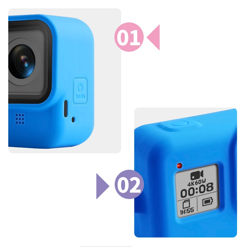 Защитный силиконовый чехол с рамкой для камеры s спортивный ремешок 8& GoPro камера ручной для спортивных видео аксессуары экшн