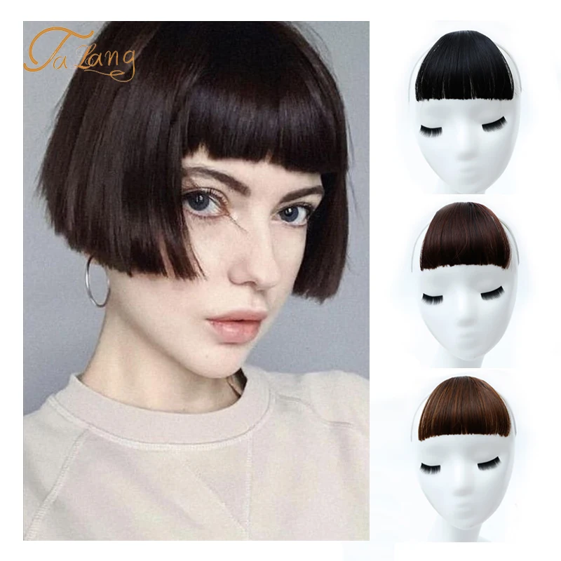 

TALANG Women Bangs Synthetic Hair Clips In Hair Accessories Heat Resistant Hairpins Natural Hair Extensions False Hair