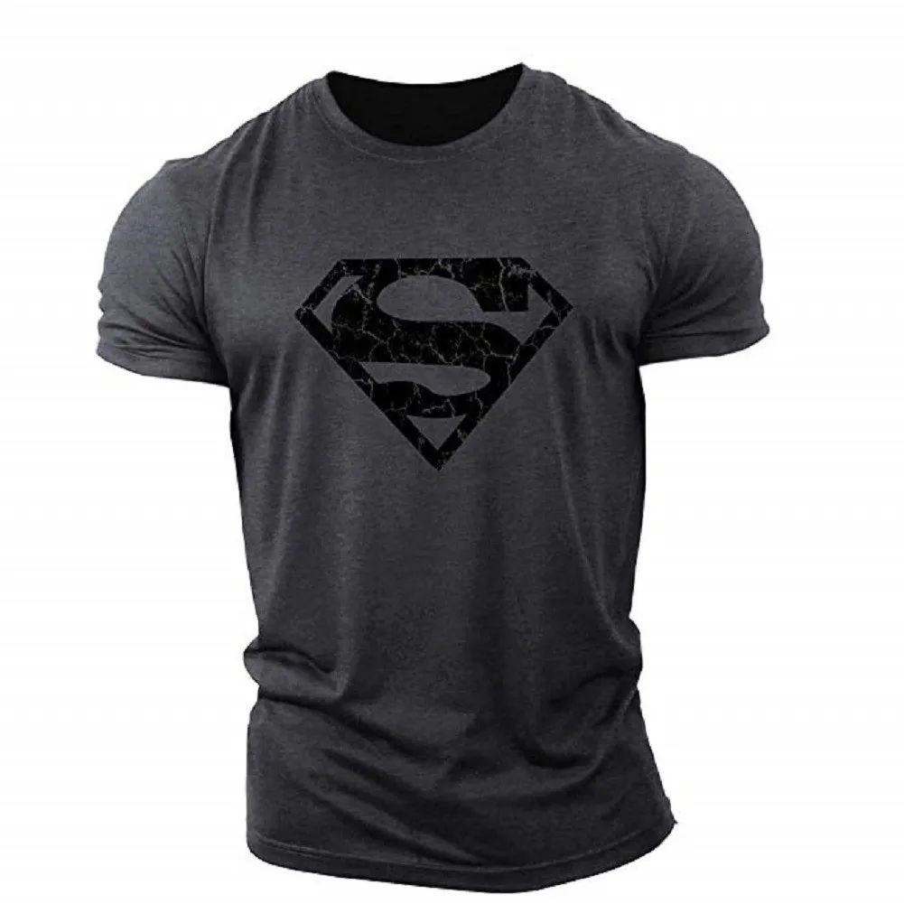 New super handsome hero simple small icon style T-shirt fashion trend clothing young sports short-sleeved men and women children