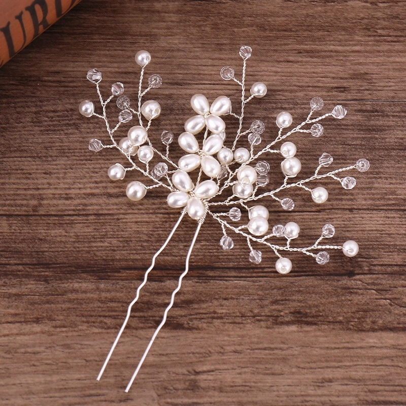 Bridal Hairpins Wedding Hair Accessories Tiara Pearl Rhinestone Flower Bridal Headpiece Wedding Hair Pins For Women Hair Jewelry Bridal Hairpins Wedding Hair Accessories Tiara Pearl Rhinestone Flower Bridal Headpiece Wedding Hair Pins For Women Hair Jewelry