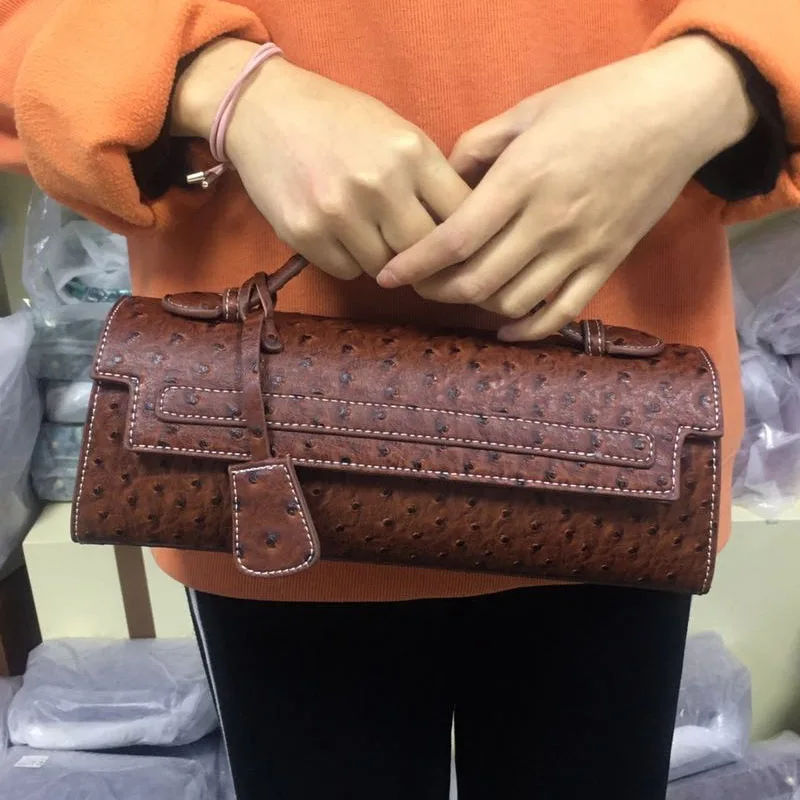 Ostrich Women Clutch Bag Python Handbags Ladies Tote Bag Fashion Tote Purse Female Messenger Shoulder shoulder bag ladies handbag