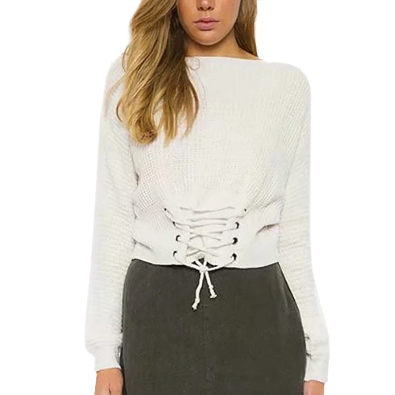 Women's Long Sleeve Woman Sweater Autumn And Winter Round Neck Solid Color Headband Strap Sweaters Women Jersey Invierno Mujer* | Женская