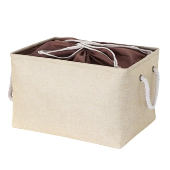 

Folding Storage Basket Linen Storage Box Drawstring Organizer Cloth Toy Holder 67JB