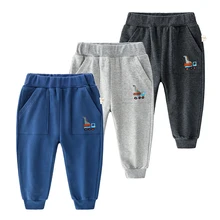 Детские леггинсы осенние детские брюки спортивные повседневные штаны с принтом грузовика для мальчиков, 3 цвета хлопковые повседневные штаны высокого качества для малышей