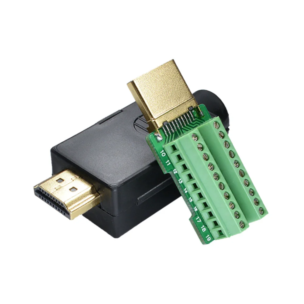 1 шт. HDMI-совместимый 19-контактный штекер паяльные терминалы разъем с крышкой |