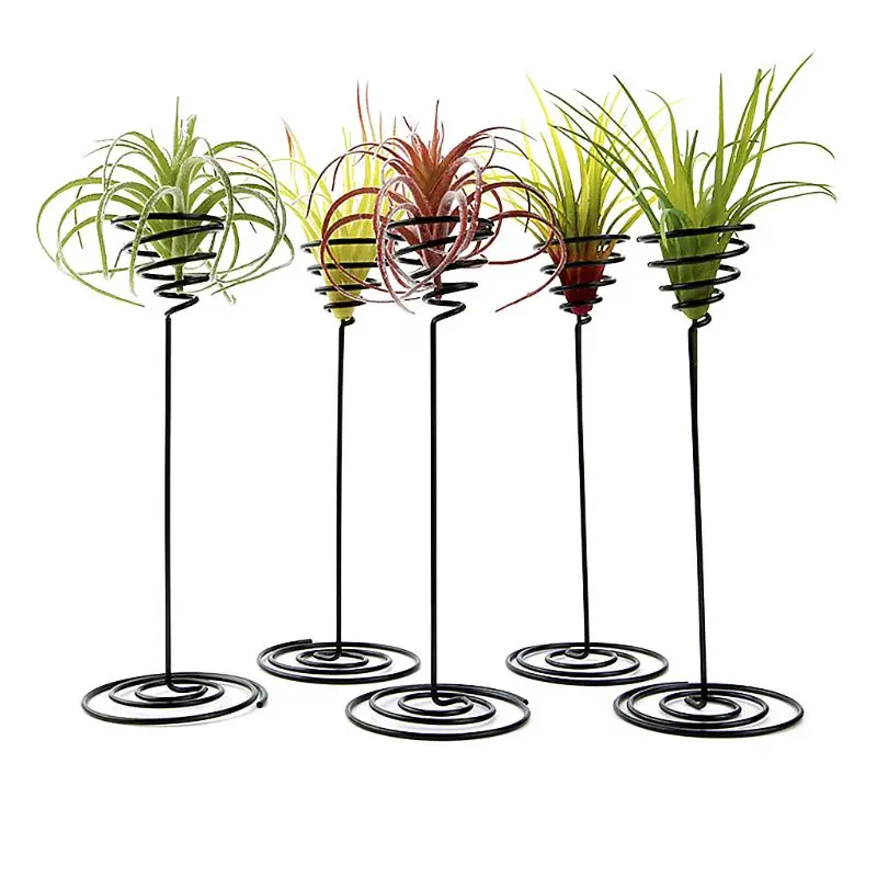 Garden Collapsible Leisure Chair Creative Black Iron Air Pineapple Base Plant Flower Pot Rack Holder Home Balcony Garden Decor Supplies Landscape Accessories best Outdoor Furniture