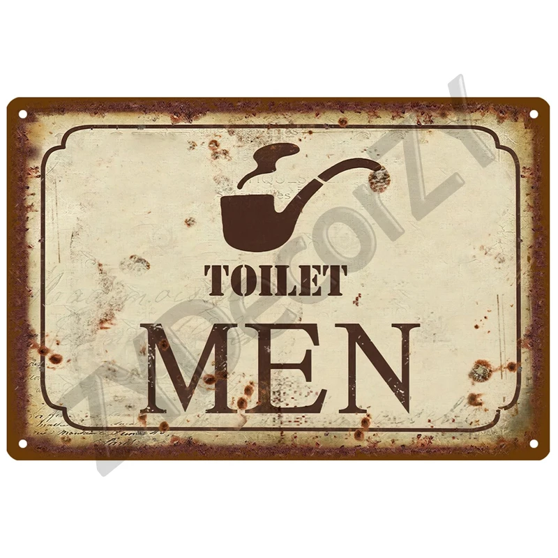 WC Toilet Tin Sign Poster Vintage Wall Posters Metal Sign Decorative Wall Plate Kitchen Plaque Metal Vintage Decor Accessories toilet door sign,metal wall art,metal wall signs,metal signs,toilet sign