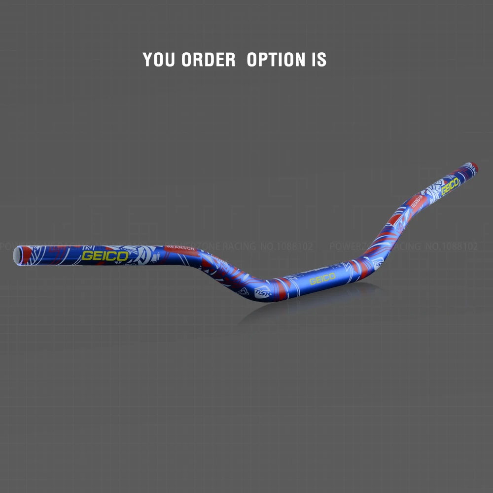 Blue Серая алюминиевая 28 мм 1-1/" Руль для moto rcycle moto MX CR CRF CRM XR YZ YZF WR WRF DR DRX RM РМЗ EX 85 125 200 250 400 650 - Цвет: Blue