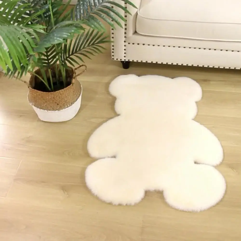 Cartoon Bear Carpet Fluffy Hairy rabbit fur Children Kids Room Plush Artificial Wool Mat Chair Cushion | Дом и сад