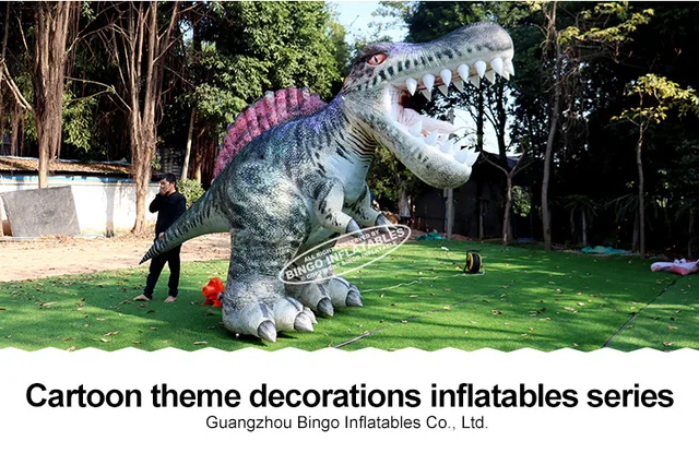 Dinossauro inflável 10 m com desenhos animados, dinossauro gigante inflável  para decoração de parque externo - AliExpress