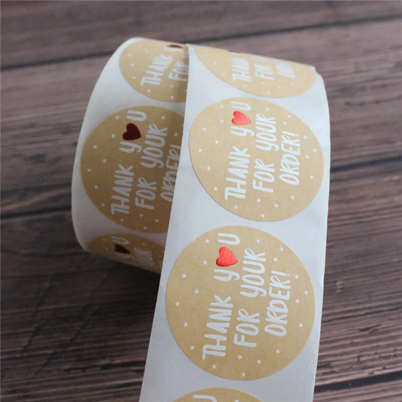 Бизнес стикеры &quotСпасибо за ваш заказ&quot 1 5 дюймов круглые этикетки банки
