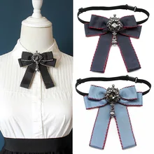 Британская Мужская и женская Свадебная вечеринка воротник рубашка галстук-платок винтажная, со стразами, кристаллами, металлическими бабочками и кристаллами