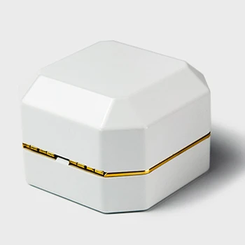 

1pc Display Storage Organizer Wedding Ring Box Packaging Earrings Jewelry Gift LED Lighted Engagement