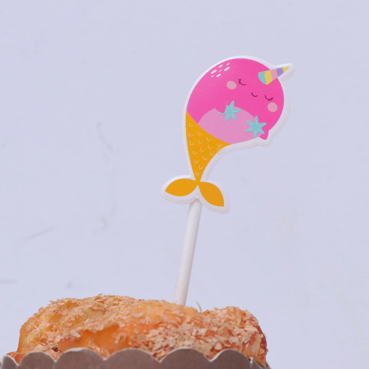 

6pcs Cute Shark Baby Shower Cupcake Toppers Cake Topper Inserts Picks Narwhal Cake Decoration Topper Toothpick For Girl Birthday