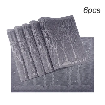 

6pcs/set Heat Insulation PVC Hotel Table Placemats Rectangle Restaurant Dining Room Easy Clean Multifunction Meal Home Kitchen