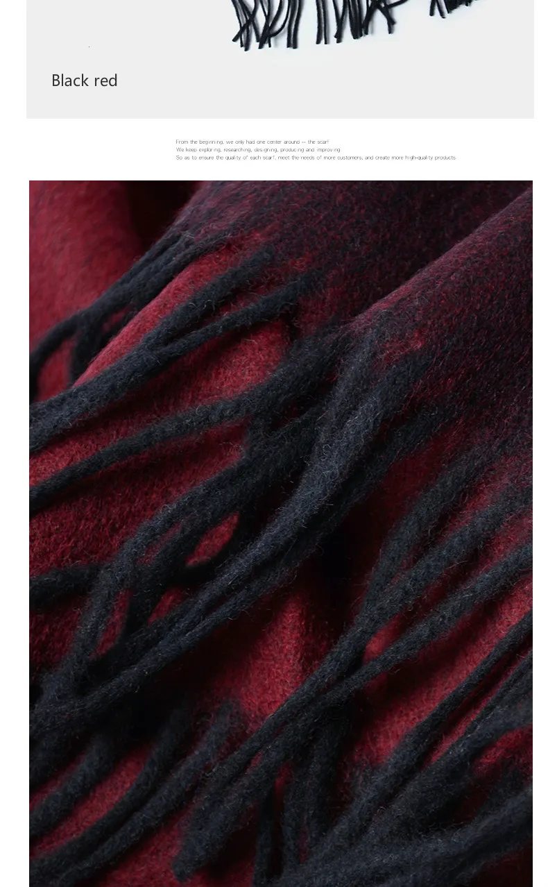Шерстяной шарф женский брендовый зимний шарф плотные теплые шарфы Зимние Женские однотонные шарфы из пашмины с кисточками