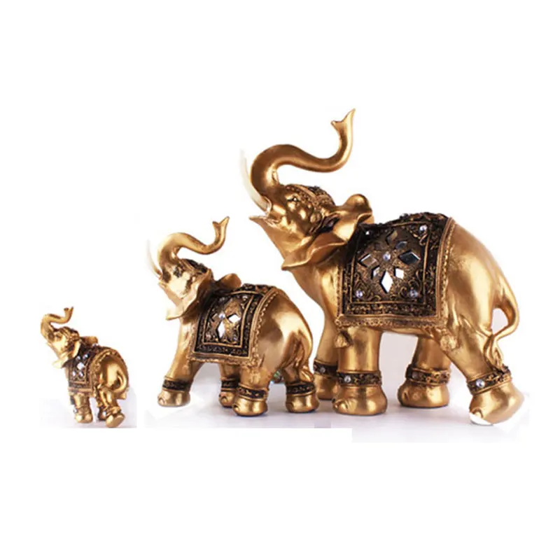 Украшение дома Статуэтка Юго-Восточной Азии стиль золотой слон эко-Смола ремесло творческий гостиной орнамент бизнес свадебный подарок