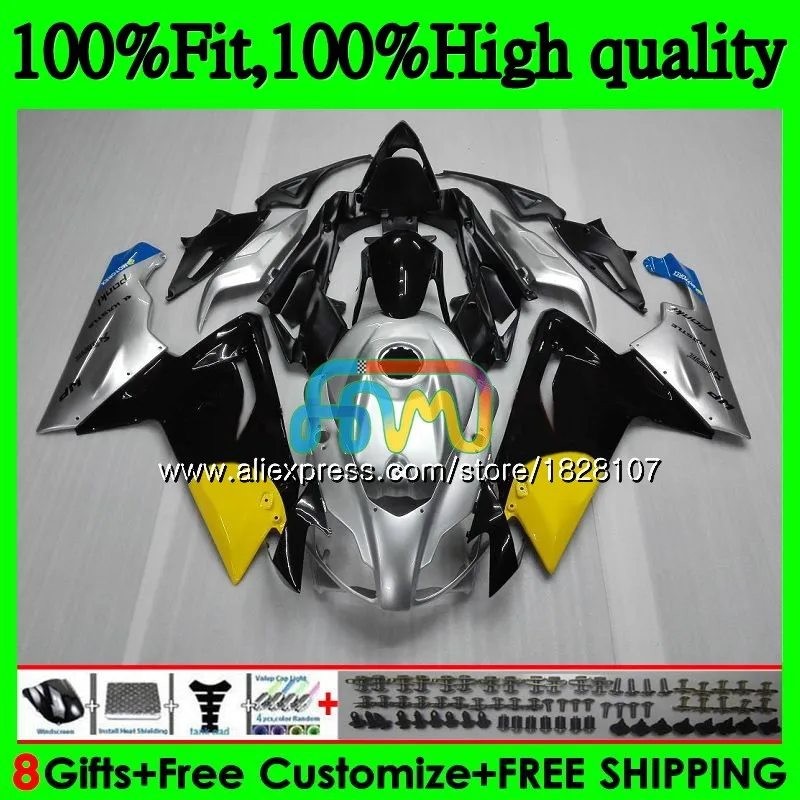 Инъекции для Aprilia RS-125 RS125 06 07 08 09 10 11 61BS. 144 RS4 RSV125 RS 125 2006 Серебряный blk 2007 2008 2009 2010 2011 обтекатель - Цвет: No. 1