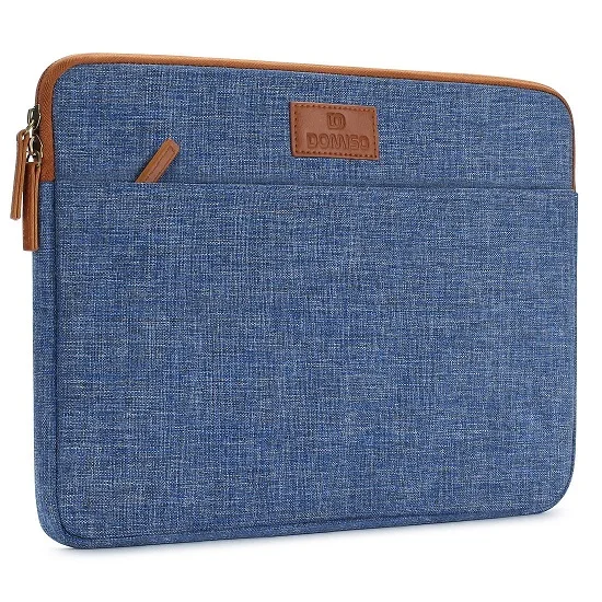 DOMISO 10 11 13 14 15.6 Inch Laptop Sleeve Canvas Case Tablet Bag Protect Computer Pouch Skin Cover for Lenovo / HP /Acer/ Apple Blue