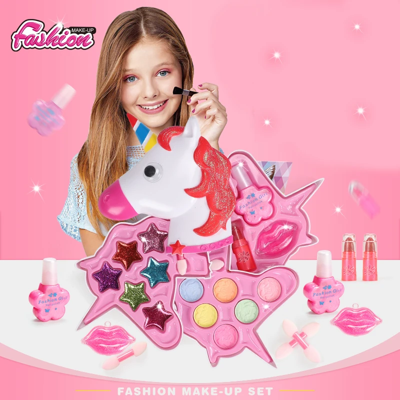 

Children Pretend Play Cosmetics Toys Fashion Beauty Set Safe Non-toxic Make Up Toys for Girls Princess Dress Make Up Tool