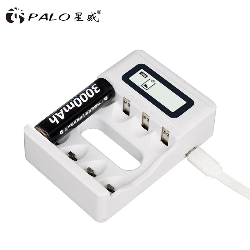Лидер продаж! Интеллектуальный 4 слота Смарт ЖК зарядное устройство USB аккумуляторная зарядное устройство для AA/AAA NiCd никель-металлогидридные аккумуляторные батареи
