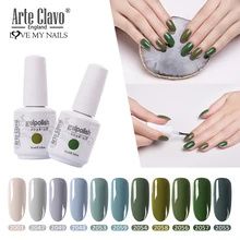 Arte Clavo 15 мл Гель-лак для ногтей оливковый зеленый серия Светодиодный УФ-Гель-лак для нейл-арта замачиваемый Гель-лак для ногтей Гель-лак