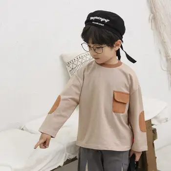 

2020 new wholesale boys striped t-shirt cotton full sleeve spring kids top 3-8t HM844