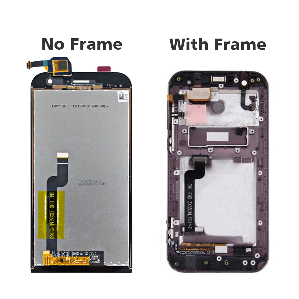Najtaniej 5.5 oryginalny lcd dla ASUS Zenfone Zoom ZX551ML montaż digitizera ekranu dotykowego z ramą dla ASUS ZX551ML wymiana wyświetlacza