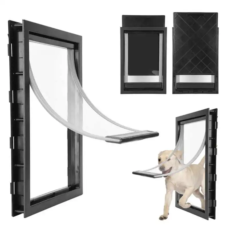 PVC Large Pet Door Magnet Automatic Closing Door Bothway Security Accessory for Big Dog Gate Dog Fences With Baffle Pet Supplies pet door,pet gate