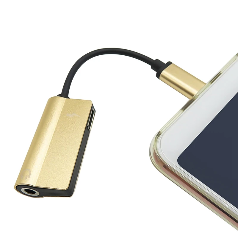 Usb type-C аудио адаптер для зарядки 2 в 1 type C штекер для женщин 3,5 мм разъем для наушников+ зарядный конвертер для huawei P20 Pro - Цвет: GD