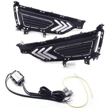 

For Hyundai verna RV LED DRL daytime running light with dim control yellow turn signal blue night light wireless switch