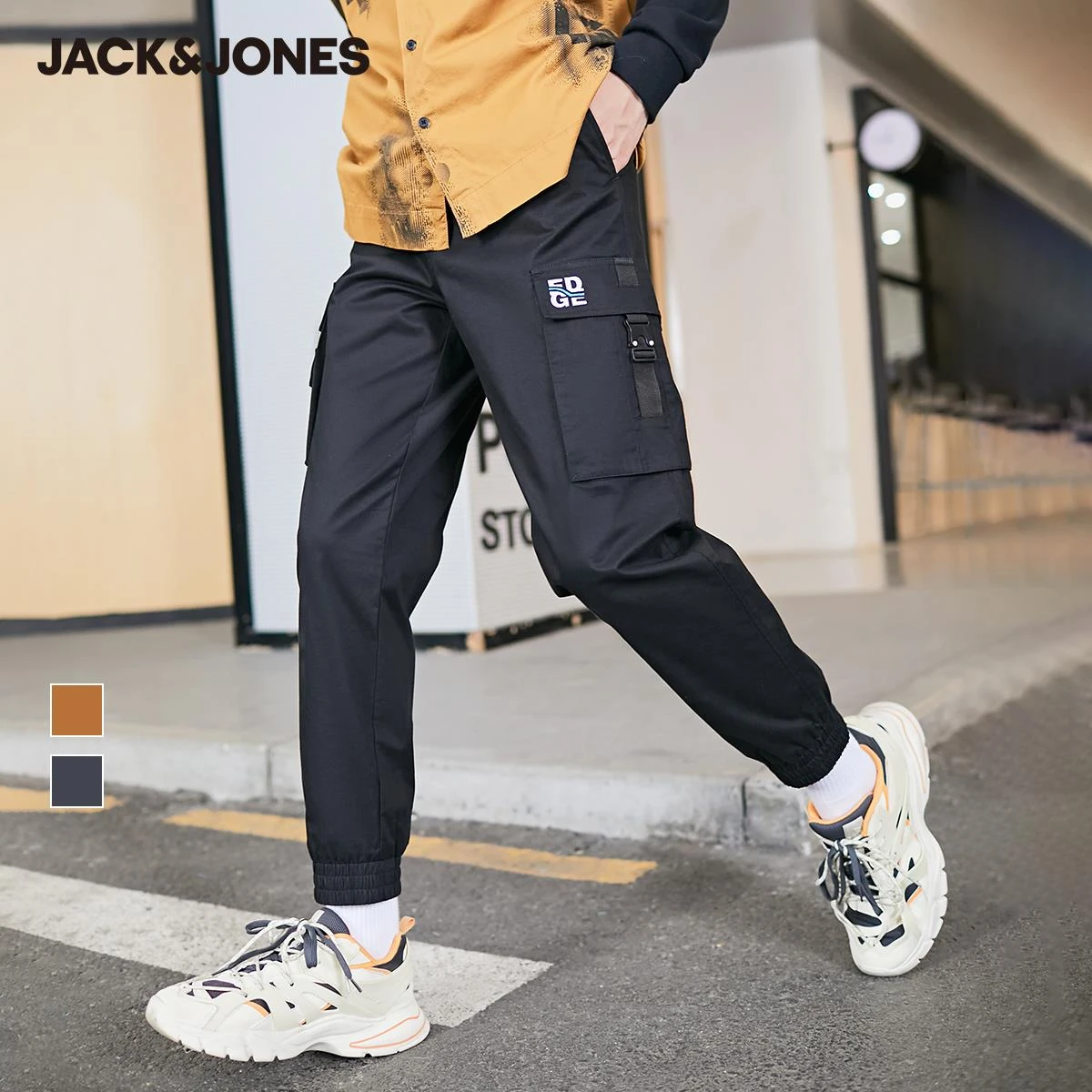 JackJones ropa de calle para pantalones Cargo con Bolsillo grande cremallera novedad, 220314120|Pantalones informales| - AliExpress
