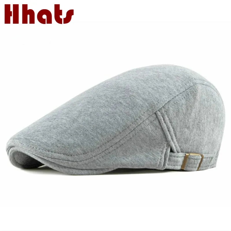 100 Cotton Blank Beret Hat Solid Vintage Flat Cap Brimmed Golf Driving