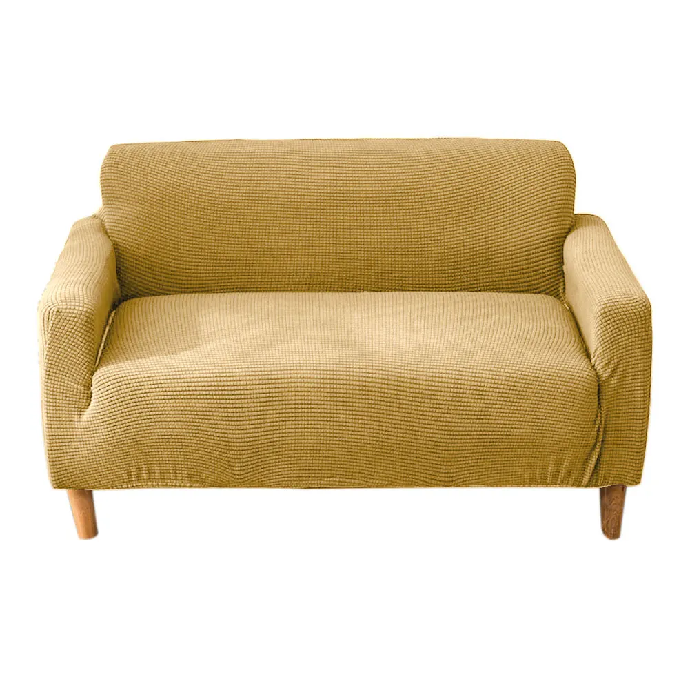 Beige Для гостиной нескользящее защитное Полное Обертывание цельное универсальное толстое вязаное покрывало для дивана мягкий домашний декор стрейч - Цвет: Beige