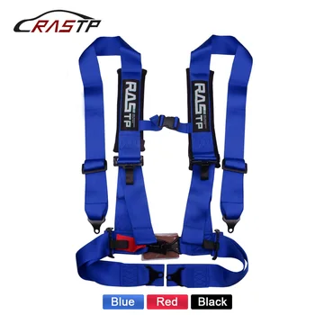 

RASTP- 3 Inch 4 point Universal Latch Link Car Auto Racing Sport Seat Belt Safety Racing Harness Black/Red/Blue RS-BAG037-TP