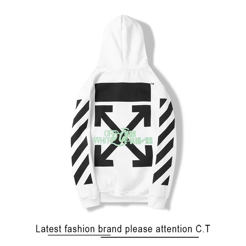 19SS OFF-WHITE OW пейзаж Картина масло мужская пара хлопок Толстовка