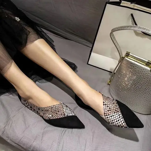 New Fashion Summer Women Sexy Hollow Out Flats Pointed Toe Crystal  Comfortable Shoes Ladies Side Open Designer Casual Flat Shoes - Flats -  AliExpress