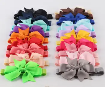

2000pcs Girls Elastic Bowknot Headbands Photography Hair Accessories 20 Color