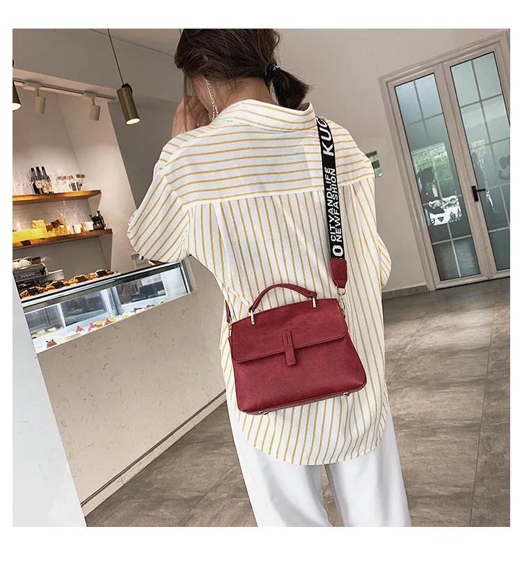

JIULIN Texture Retro Baggage Girl 2019 New Chaohua Version Westernized Hand-held Bill-shoulder Slant Bag