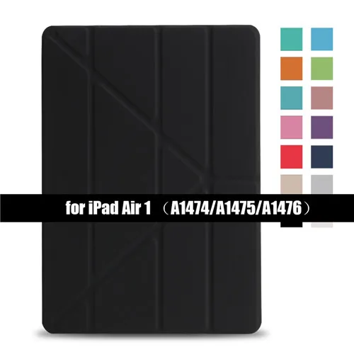 Black-for ipad air Чехол для IPad Air Flip Stand Case для Ipad 5 6, чехол из искусственной кожи для IPad Air 2 Smart Cover для Ipad Air 1 - Цвет: Black-for ipad air