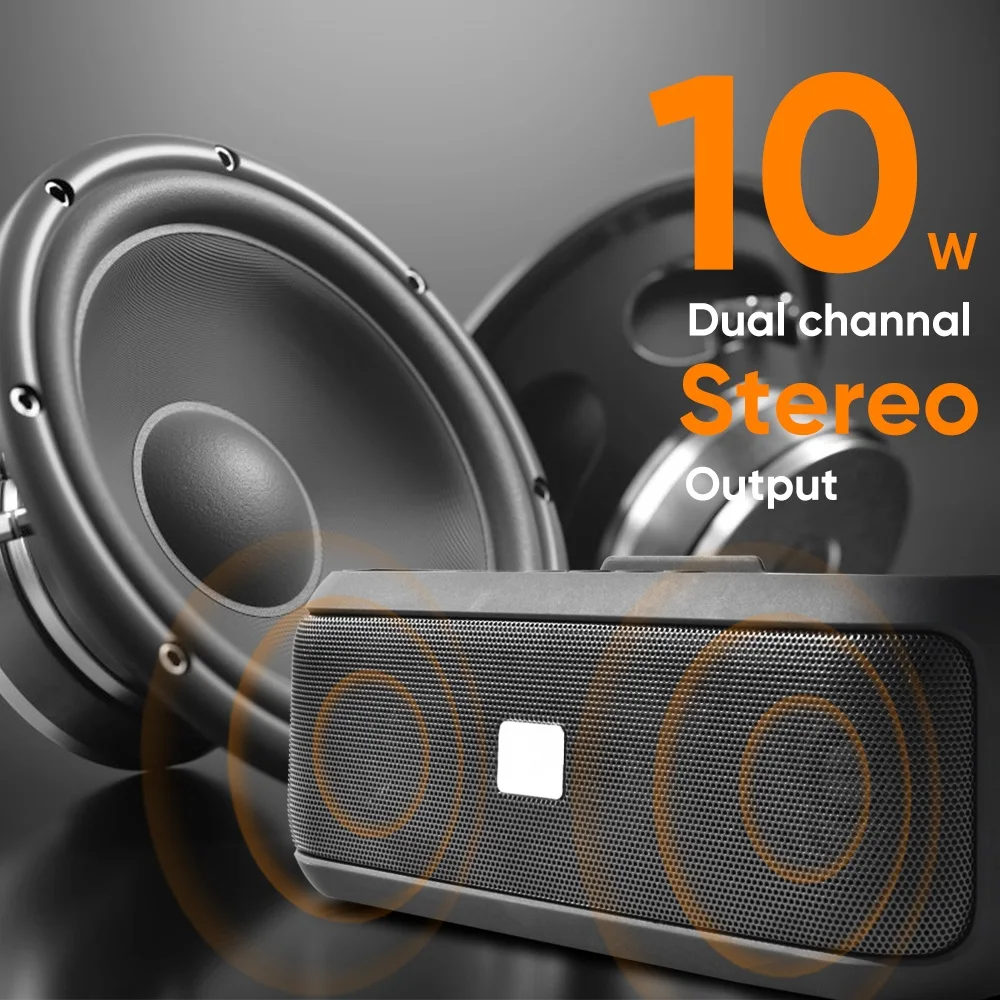 Deelife портативный Bluetooth динамик с радио FM 10 Вт стерео Открытый мощный Музыкальный