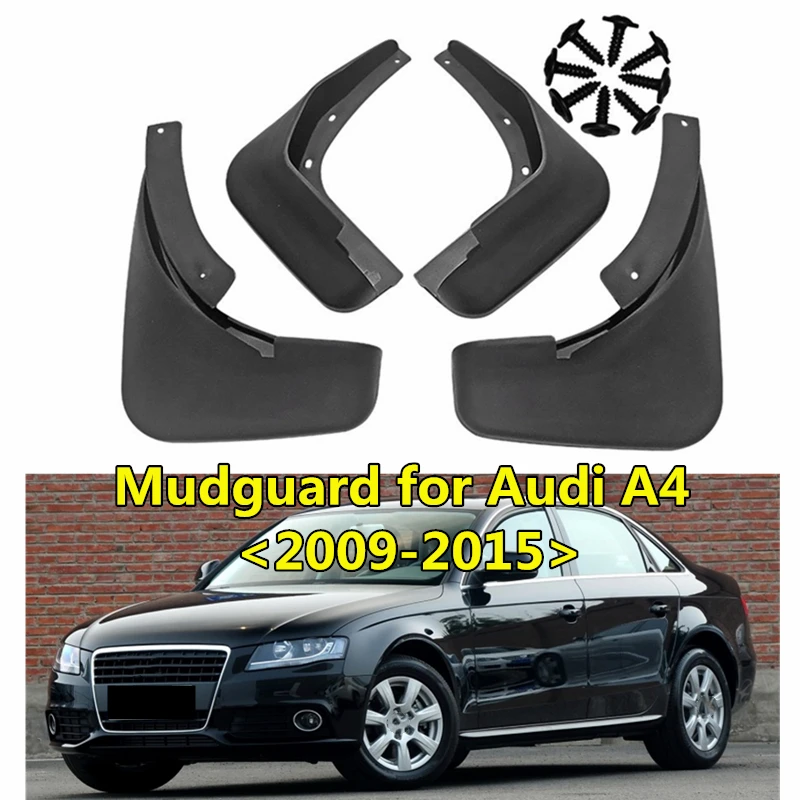

4pcs PP Car Tire Fender Flare Wheel Arch Protector Flexible Mud Flaps Muguard For Audi- A4 B8 2009 2010 2011 2012 2013 2014 2015