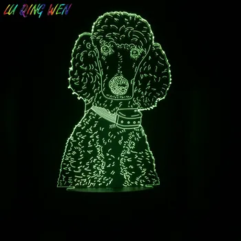 

Poodle Dog Night Lamp 3d Illusion Baby Sleeping Nightlight Bedroom Decorative Light 7 Color Changing Led Night Light Teddy Dog