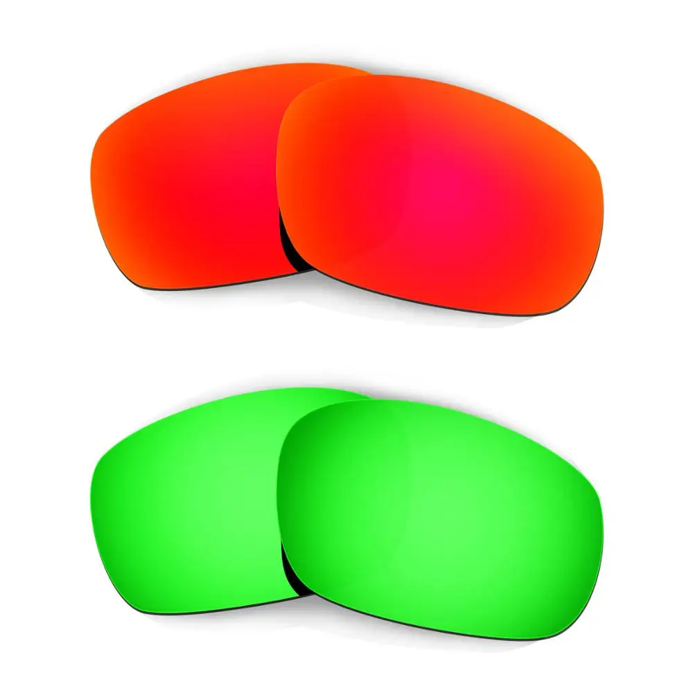 

HKUCO For Jawbone Sunglasses Polarized Replacement Lenses 2 Pairs Red & Green