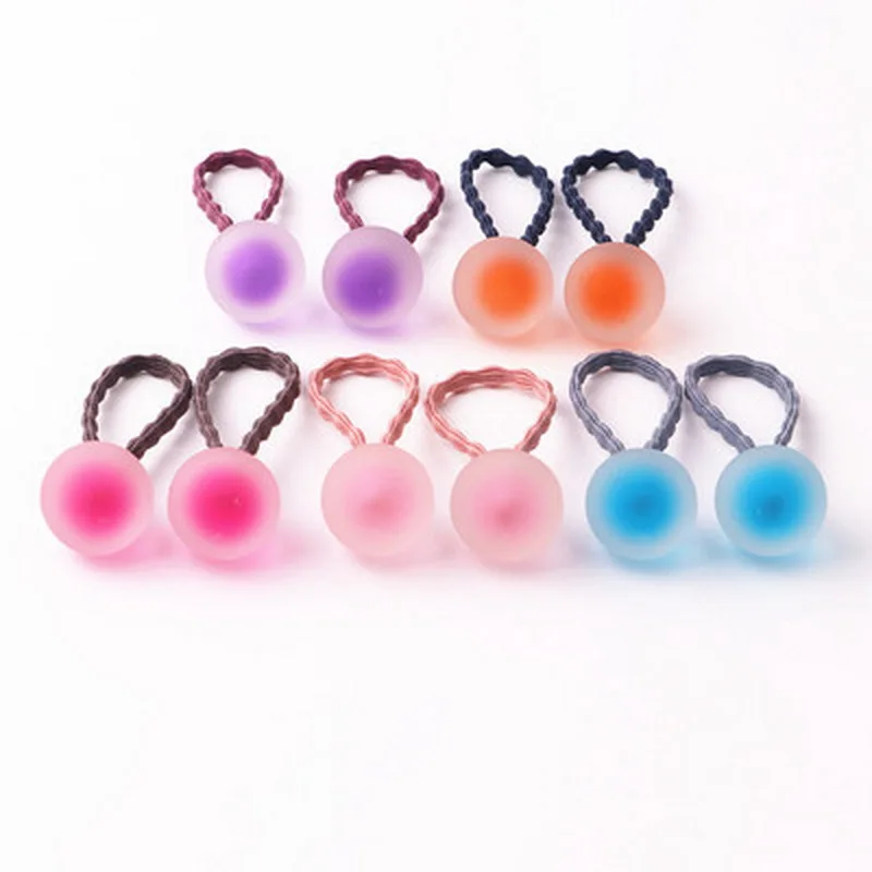 10 teile/los Baby Süße Haar Zubehör Candy Farbe Kinder Elastische Haar Krawatten Seil Pferdeschwanz Ball Haarbänder Mädchen Haar Bands Großhandel – Detail 11