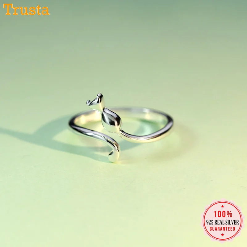 Trustdavis 100% Стерлинговое Серебро 925 пробы милое кольцо с открытым пальцем для женщин